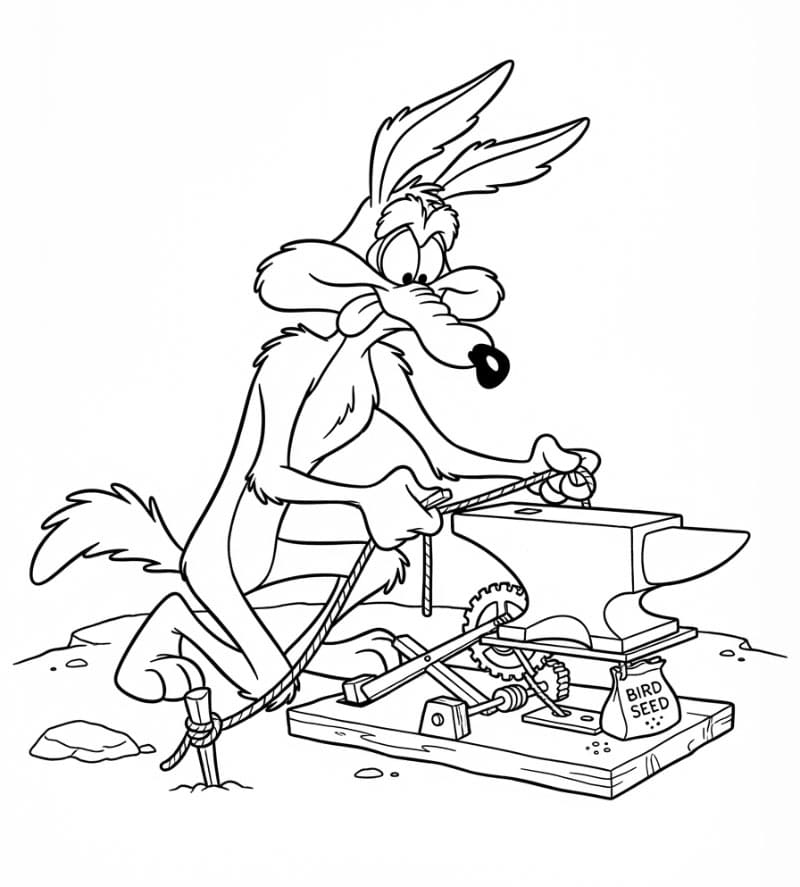 Wile E. Coyote memasang jebakan