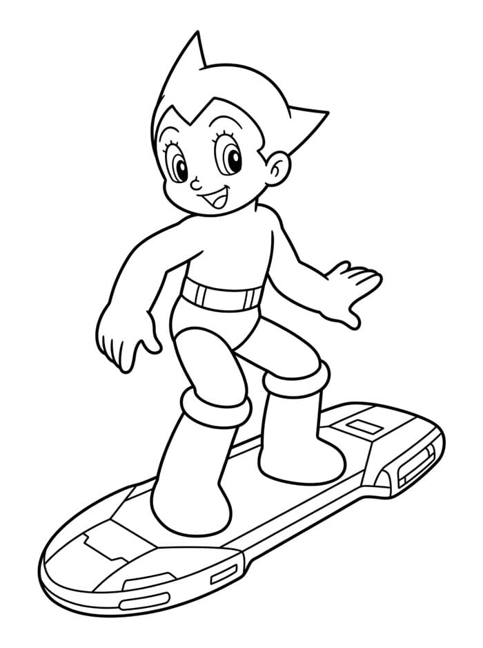 Astro Boy di Atas Hoverboard