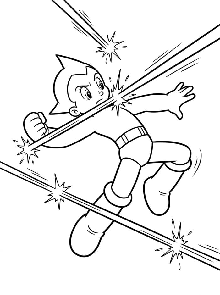 Astro Boy Menghindari Laser