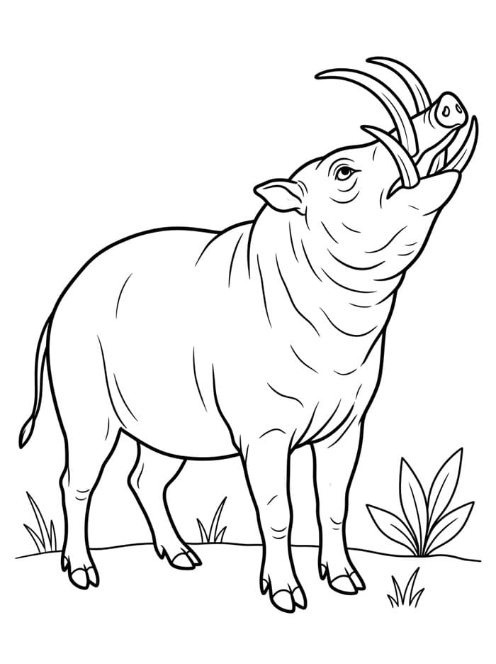 Babi Rusa Mendongak