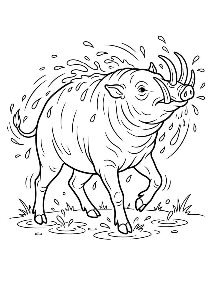 Babi Rusa Mengibaskan Air