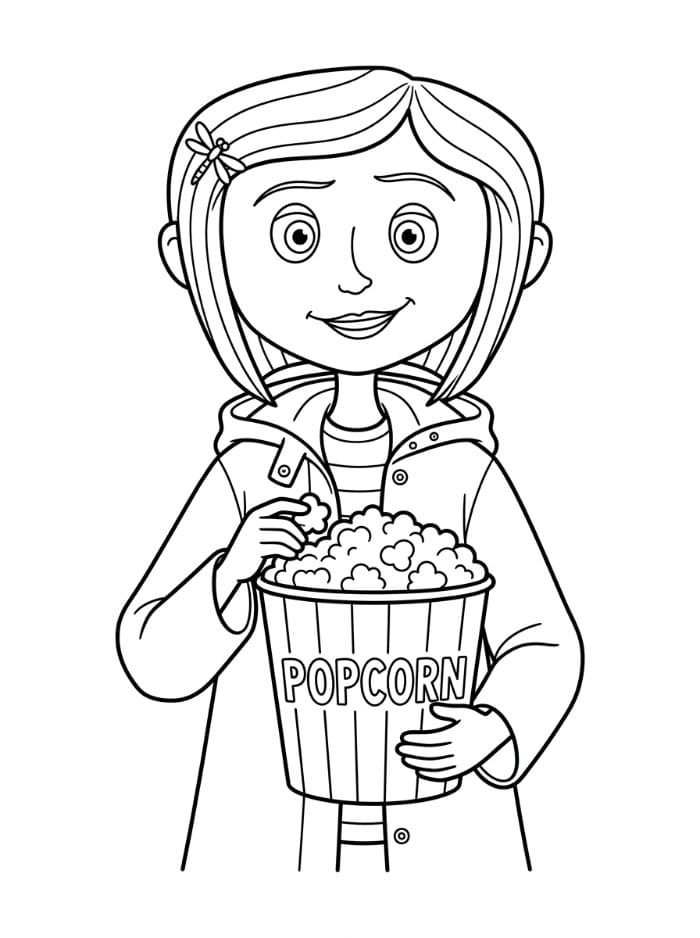 Coraline Memegang Popcorn