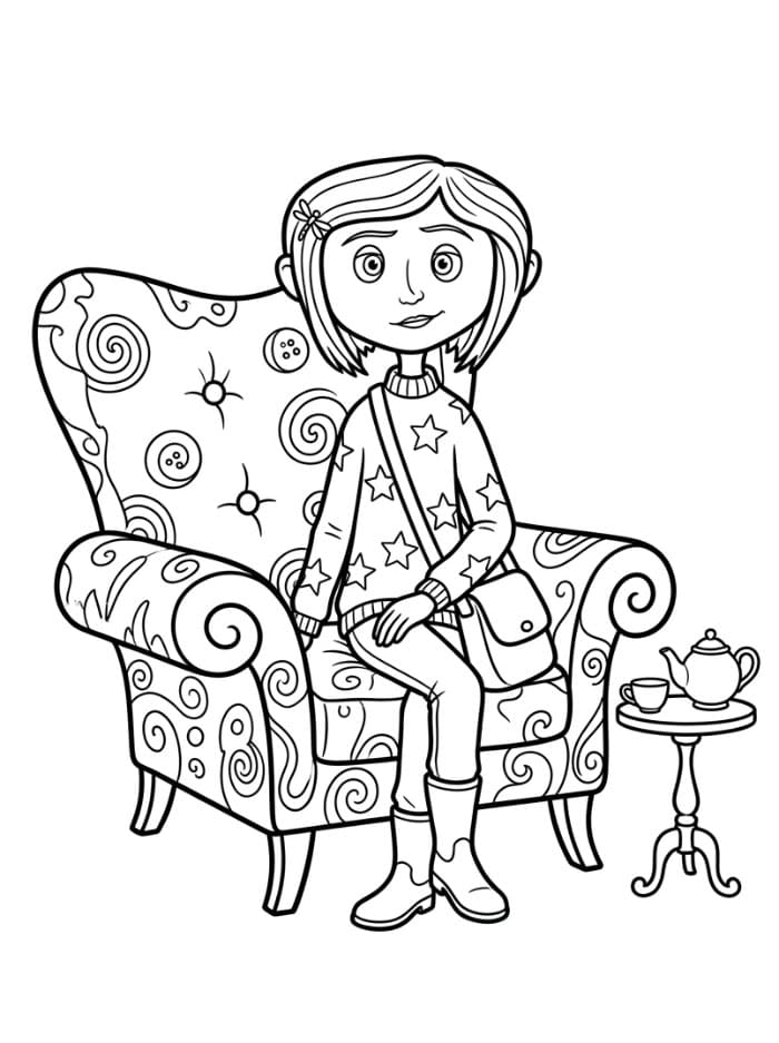 Coraline Sedang Duduk