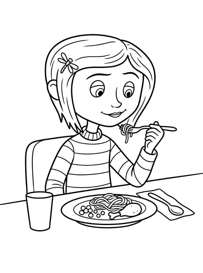 Coraline Sedang Makan