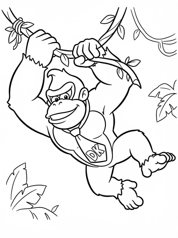 Donkey Kong berayun