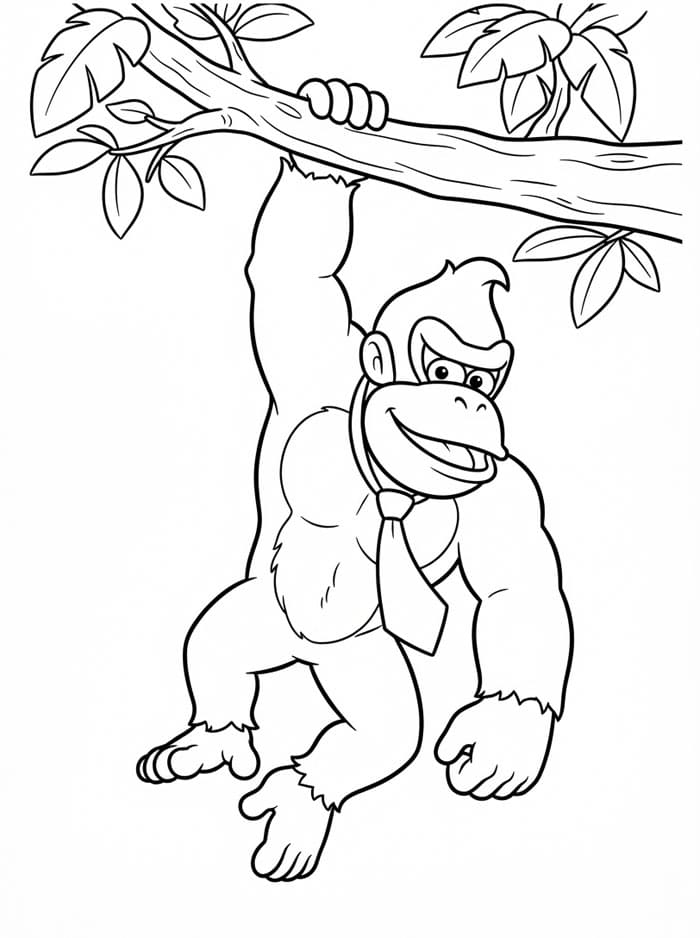 Donkey Kong bergelantungan