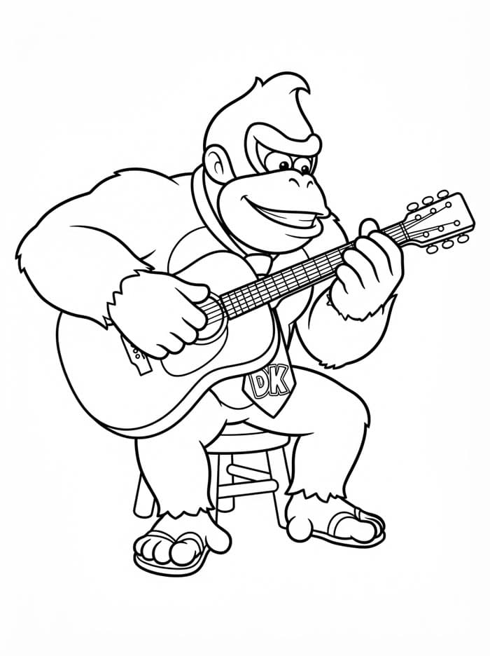 Donkey Kong bermain gitar