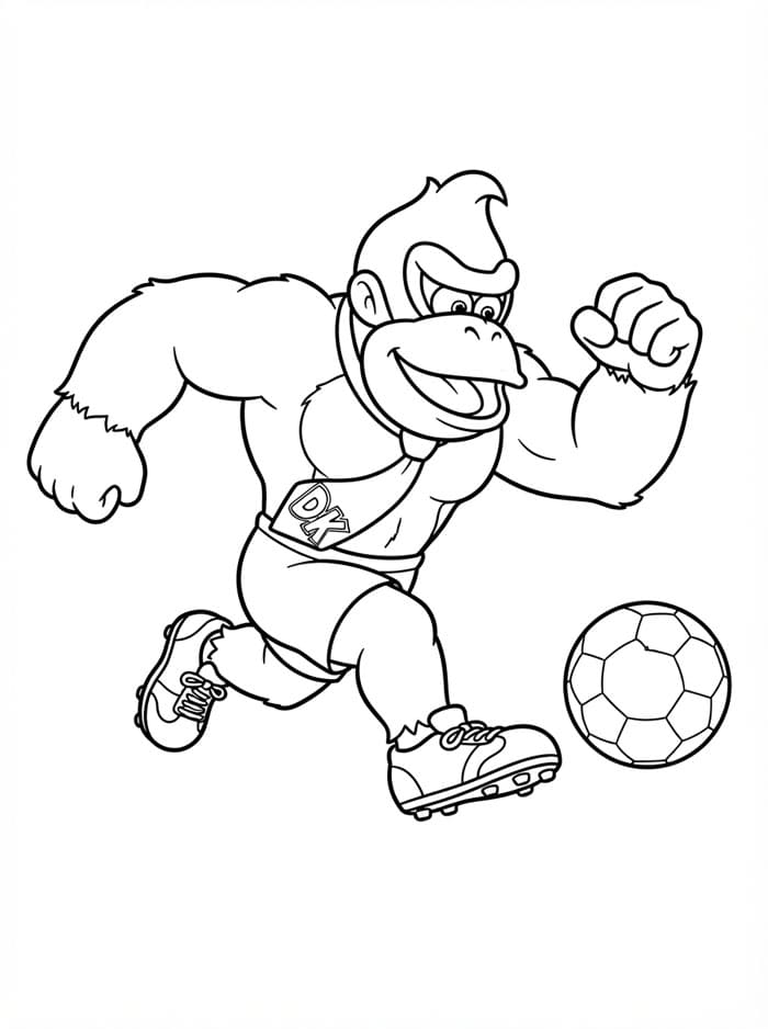 Donkey Kong bermain sepak bola
