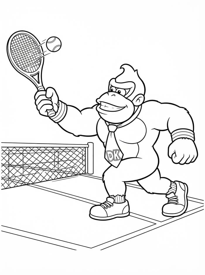 Donkey Kong bermain tenis