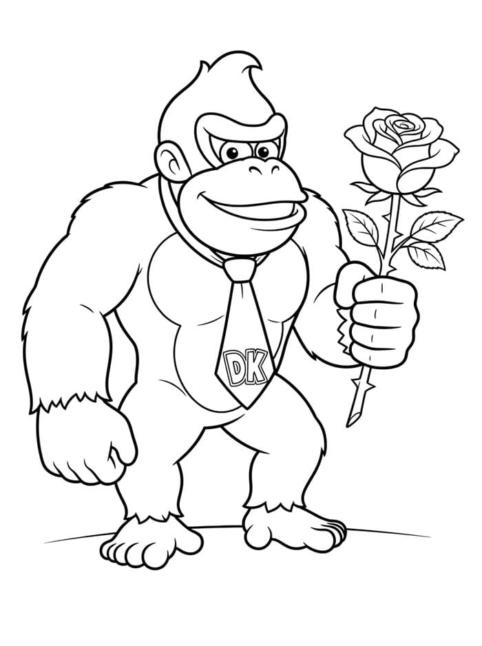 Donkey Kong dan bunga mawar