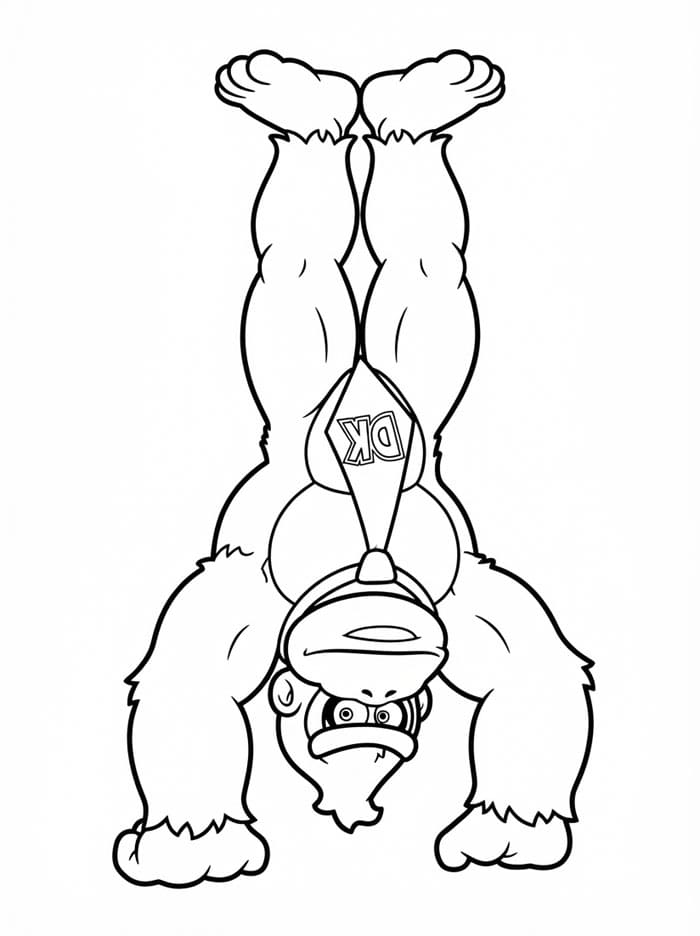 Donkey Kong melakukan handstand