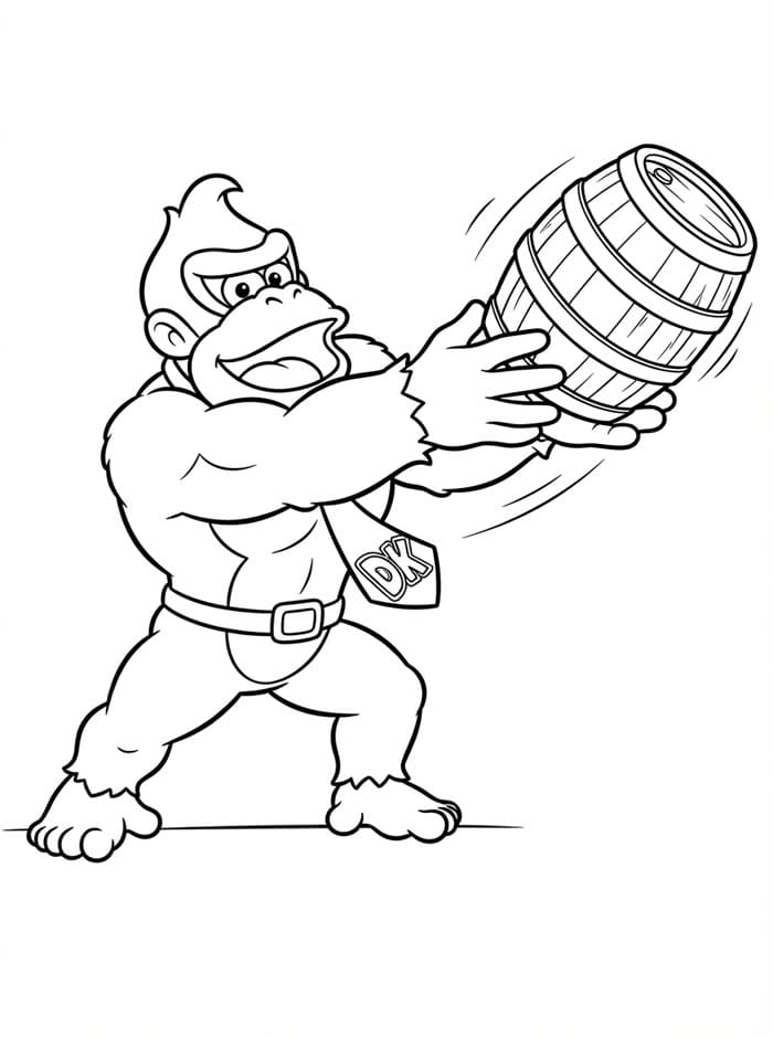 Donkey Kong melempar