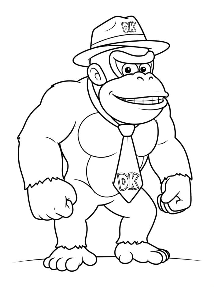 Donkey Kong mengenakan topi