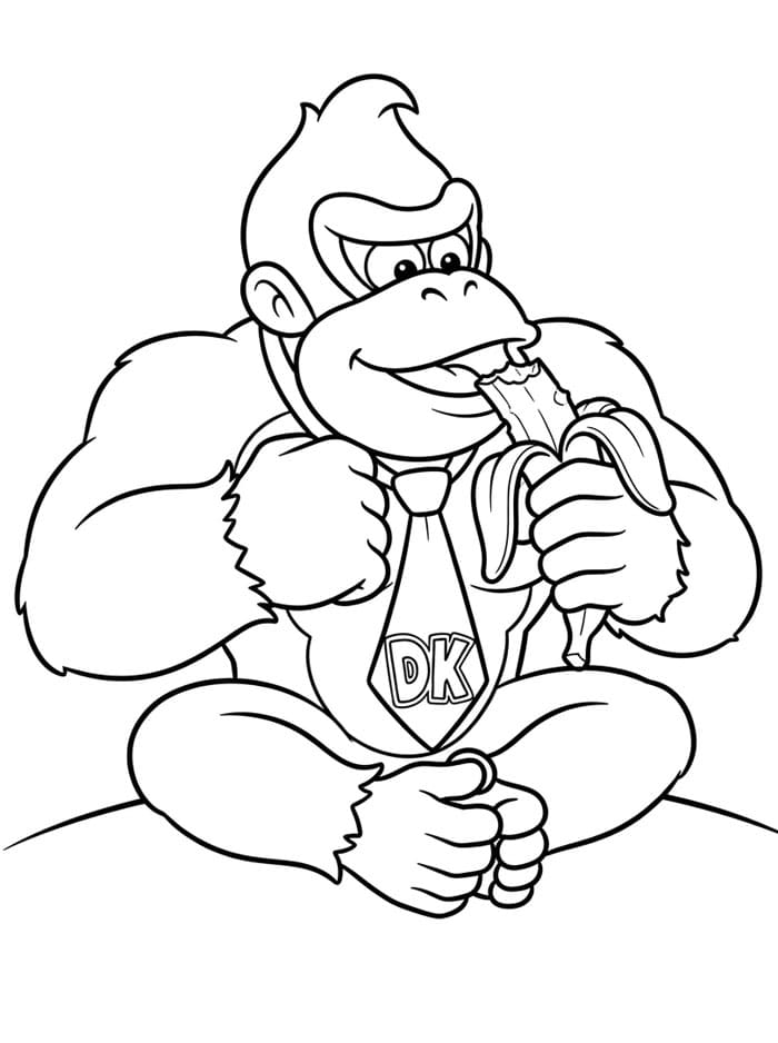 Donkey Kong sedang makan