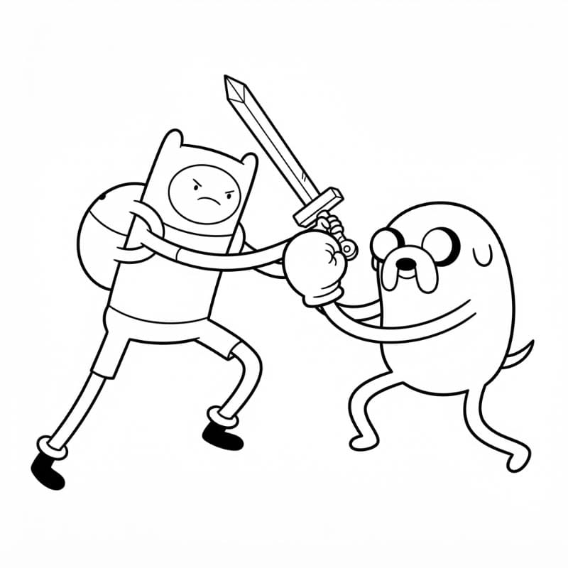 Gambar Pertarungan Finn dan Jake