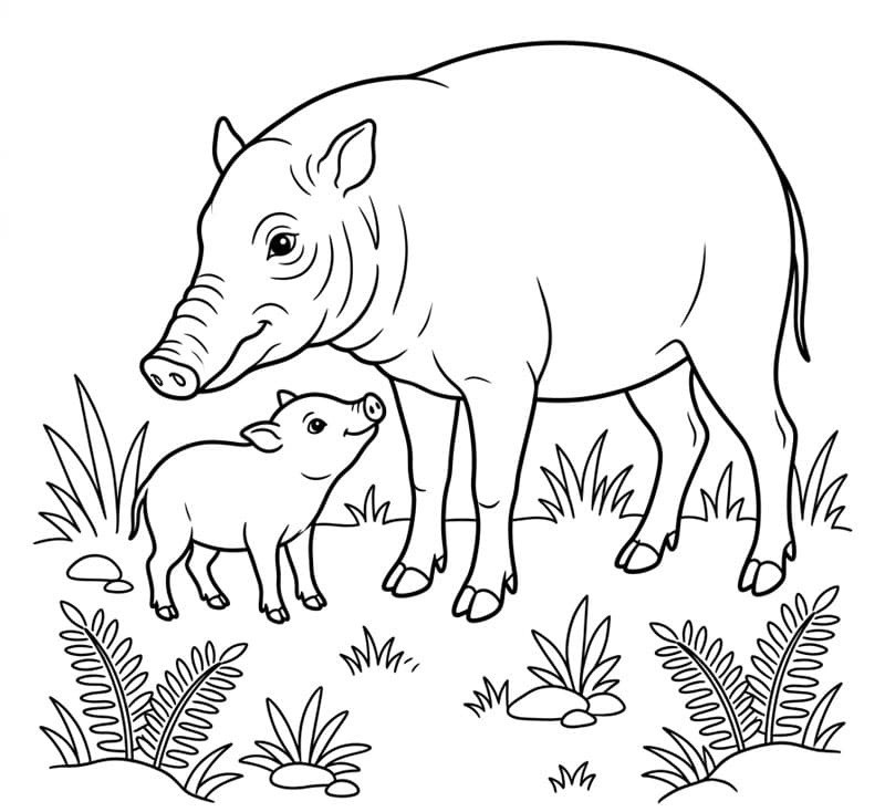 Ibu Babi Rusa dan Bayinya