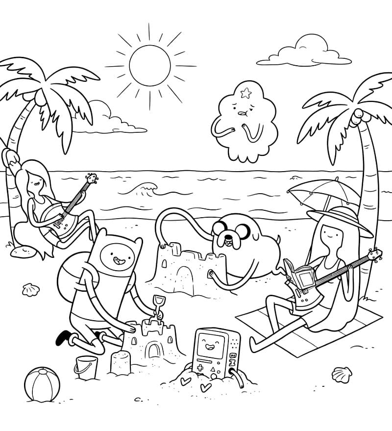 Karakter Adventure Time di Pantai