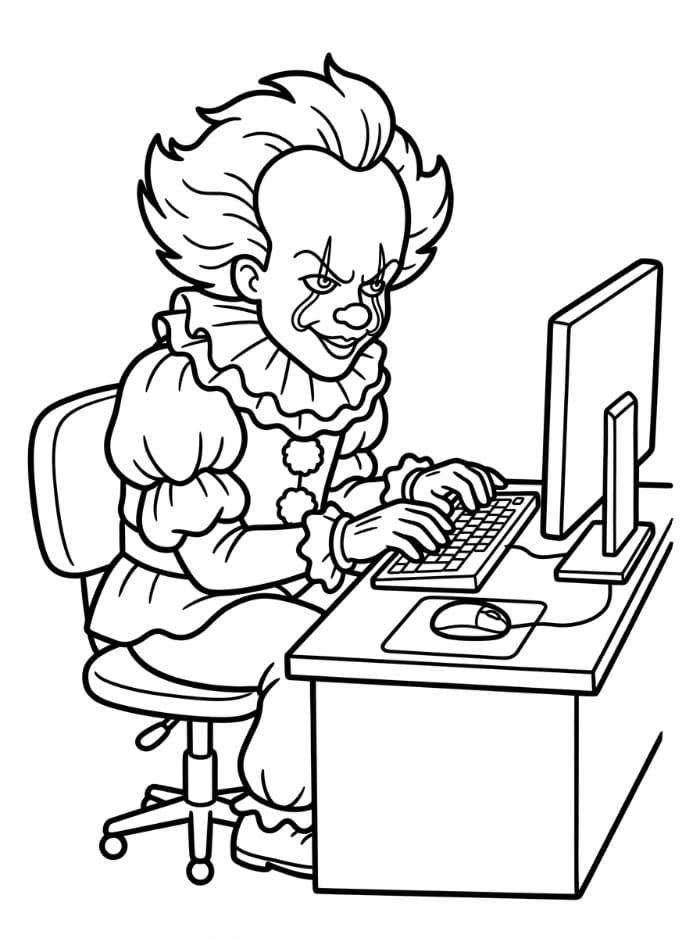 Pennywise Bermain Komputer