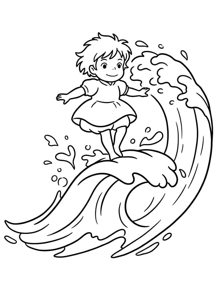 Ponyo di atas ombak