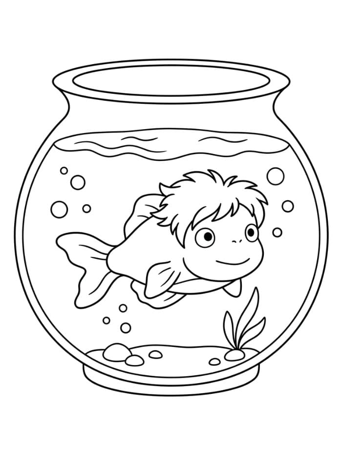 Ponyo di dalam mangkuk kaca