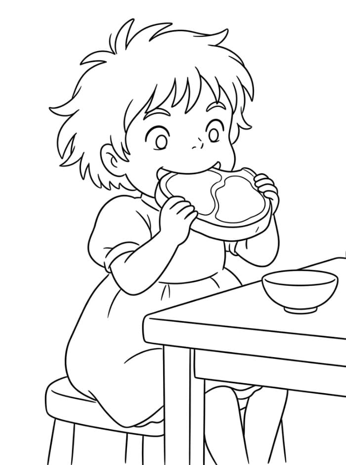 Ponyo makan ham