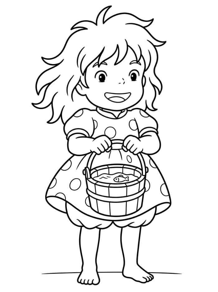 Ponyo memegang ember