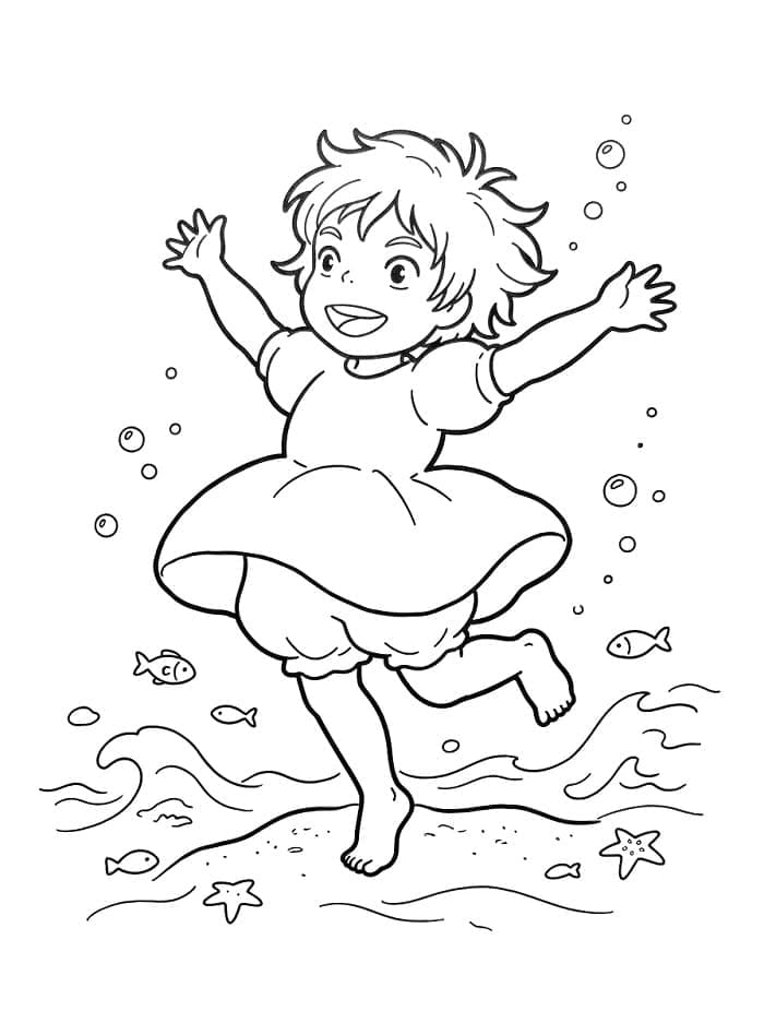 Ponyo sedang menari