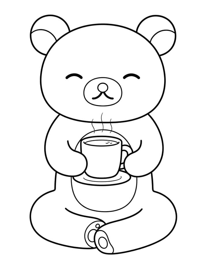 Rilakkuma dengan cangkir
