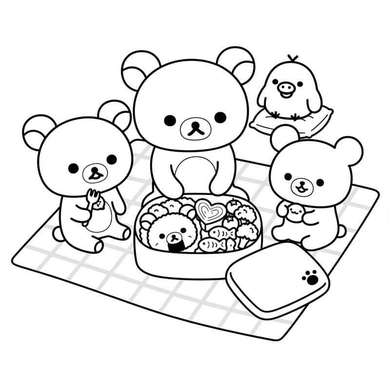 Rilakkuma dengan kotak makan siang