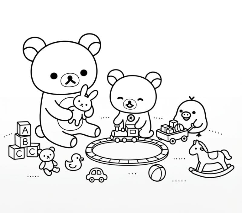 Rilakkuma dengan mainan