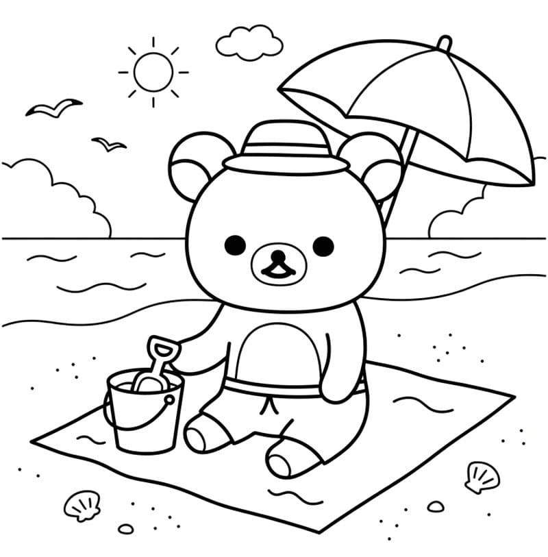 Rilakkuma di pantai