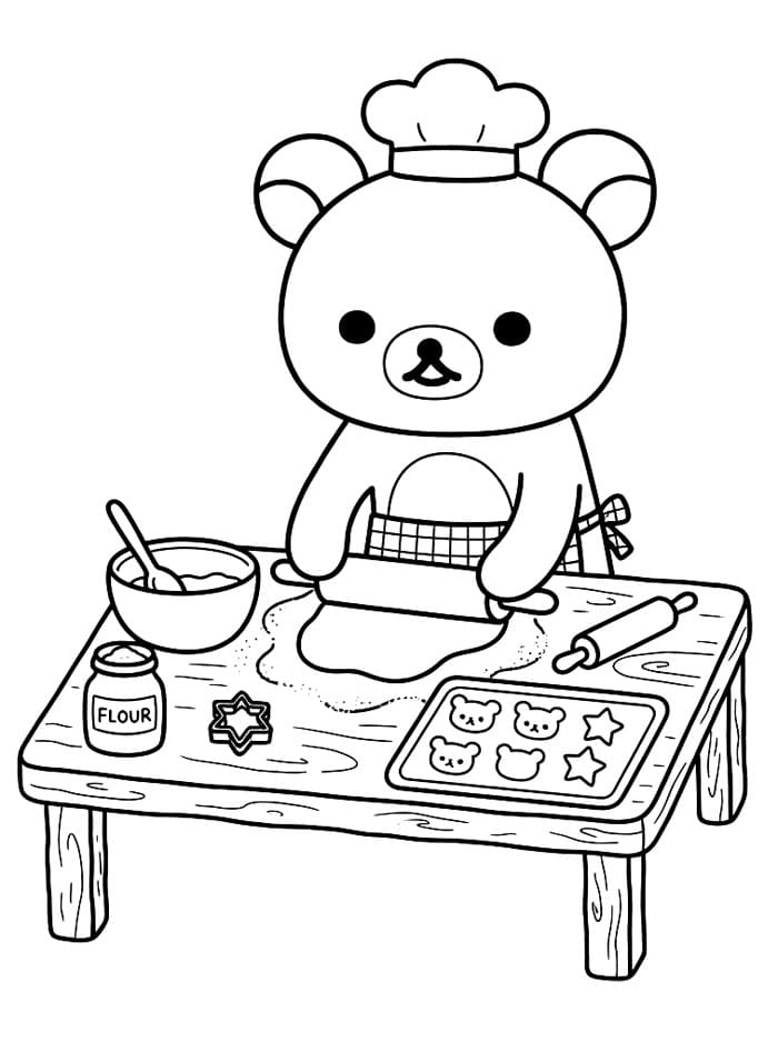 Rilakkuma memanggang kue