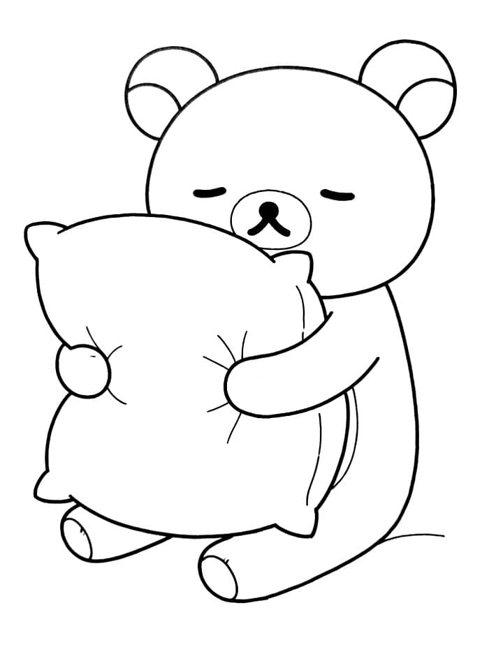 Rilakkuma memeluk bantal