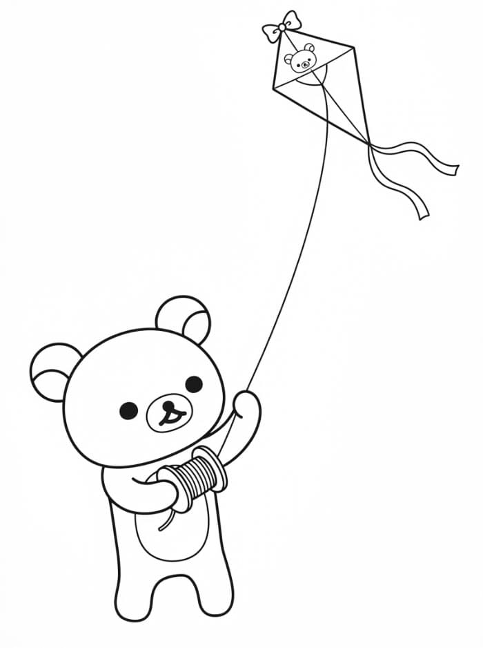 Rilakkuma menerbangkan layang-layang