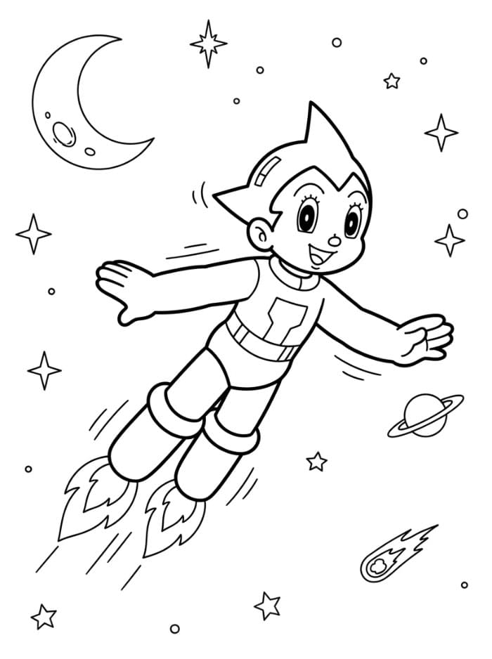 Sketsa Garis Astro Boy